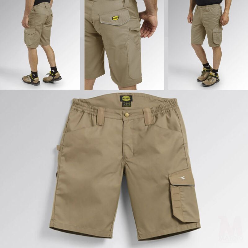 foto del prodotto bermuda da lavoro beige naturale poly diadora utility l