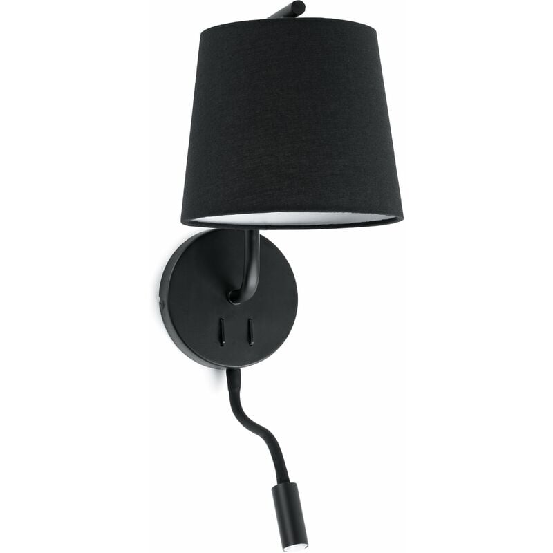 foto del prodotto berni lampada da parete nera lettore e27 20w led 3 marca faro