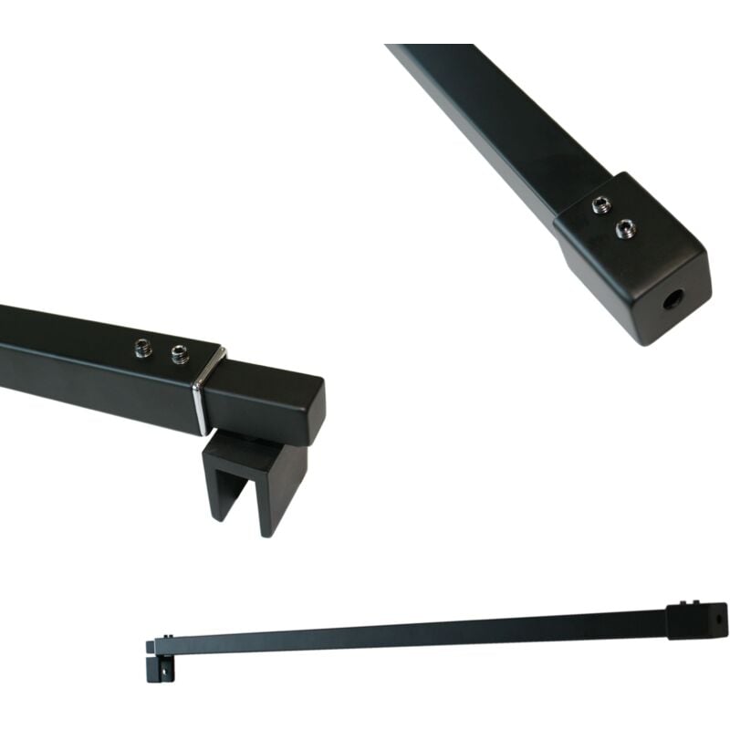 foto del prodotto bernstein barra stabilizzatrice per parete doccia walk in design quadrato nero