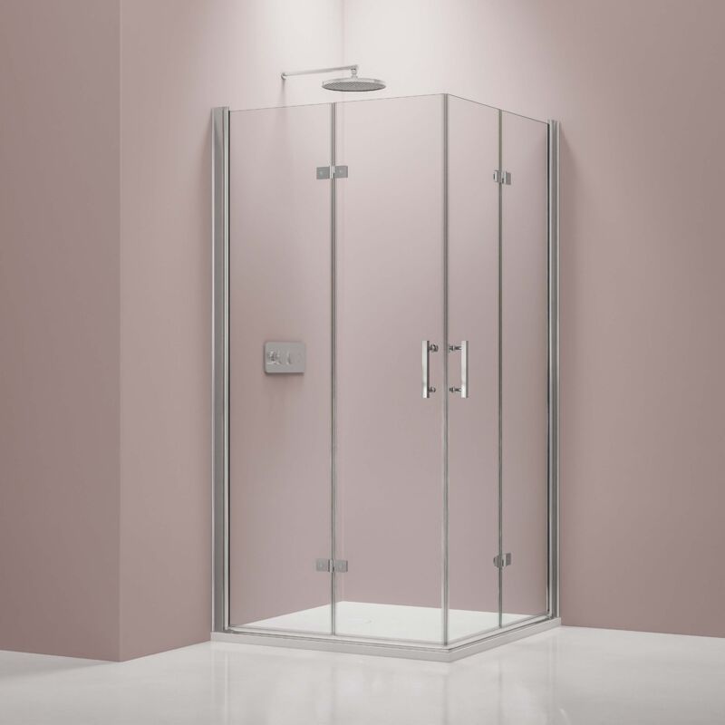 foto del prodotto bernstein box doccia con rivestimento nano vetro trasparente 8 mm dx213 dimensioni selezionabili 100cm, 80cm