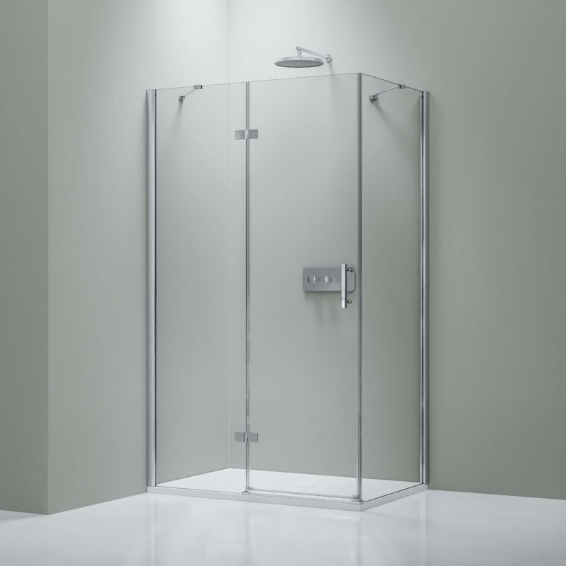 foto del prodotto bernstein box doccia con rivestimento nano vetro trasparente 8 mm dx403 dimensioni selezionabili installazione a sinistra, 80cm, 90cm