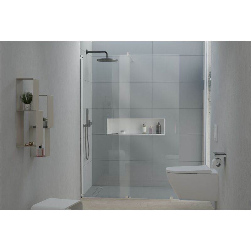 foto del prodotto bernstein cabina doccia walk in nt101 porta scorrevole vetro trasparente 8mm larghezza selezionabile 1200mm