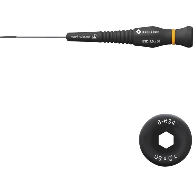 foto del prodotto bernstein cacciavite a punta esagonale 1,5 mm, con impugnatura antiscivolo 6 634 1