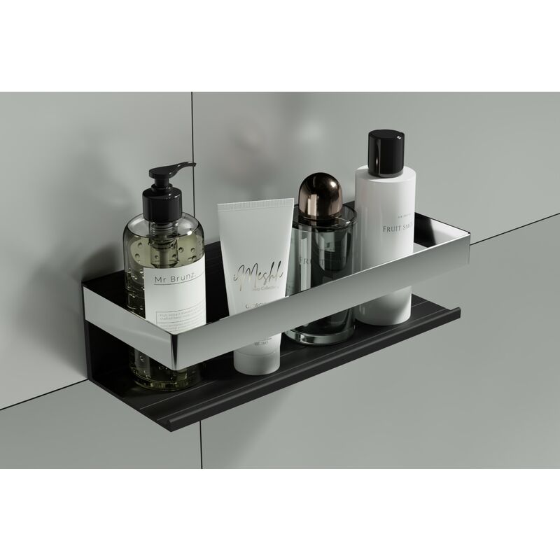 foto del prodotto bernstein cestino doccia dk319 in acciaio inox larghezza 28 cm colore selezionabile chrom schwarz matt de 