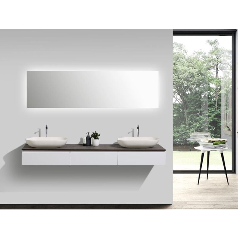 foto del prodotto bernstein composizione di mobili vision 1800 bianco opaco specchio e lavabo da appoggio a scelta senza specchio, senza coperchio supplementare,