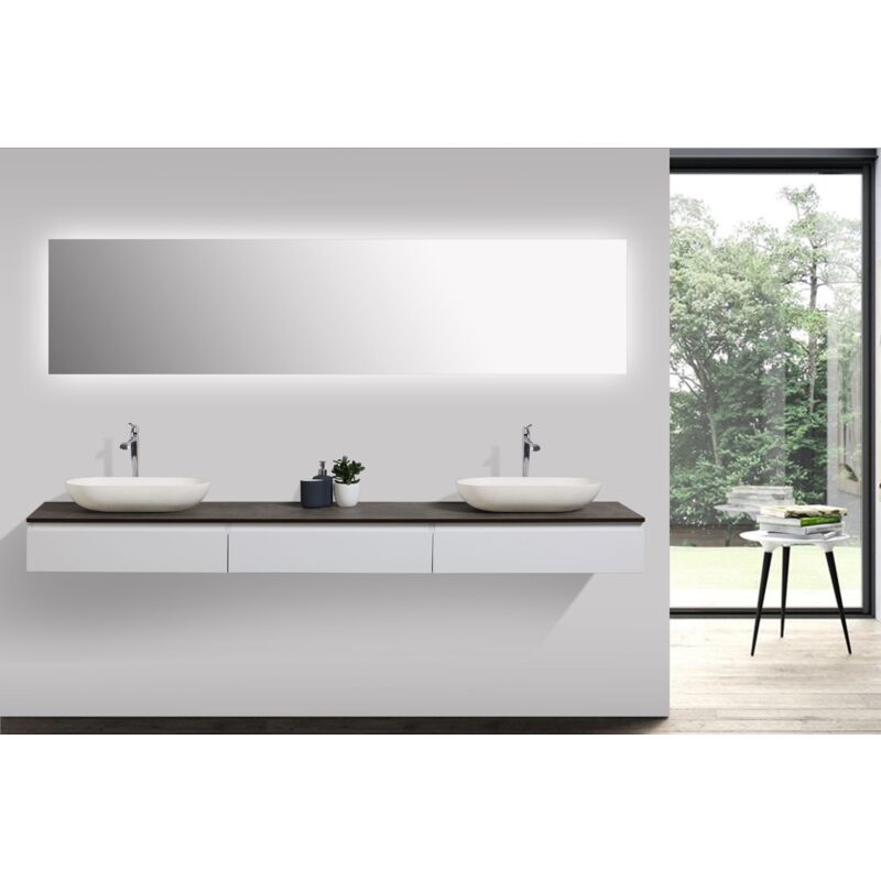 immagine 0 del prodotto bernstein composizione di mobili vision 2250 bianco opaco specchio e lavabo da appoggio a scelta senza coperchio supplementare, 2x lavabo o 540