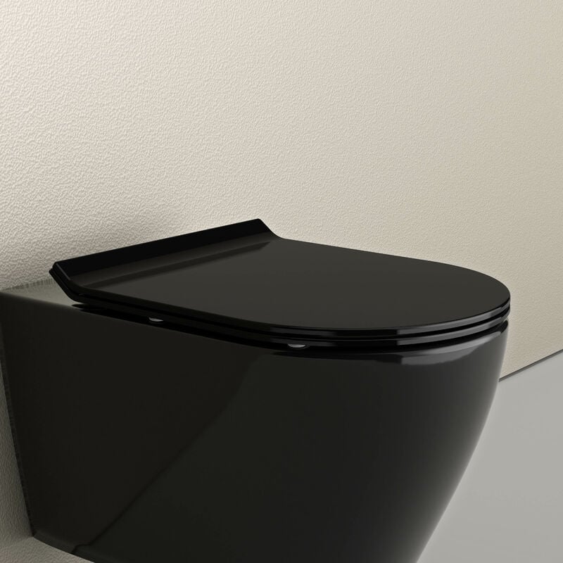 foto del prodotto bernstein coperchio wc piatto sedile wc softclose coperchio di ricambio u2019 nero lucido