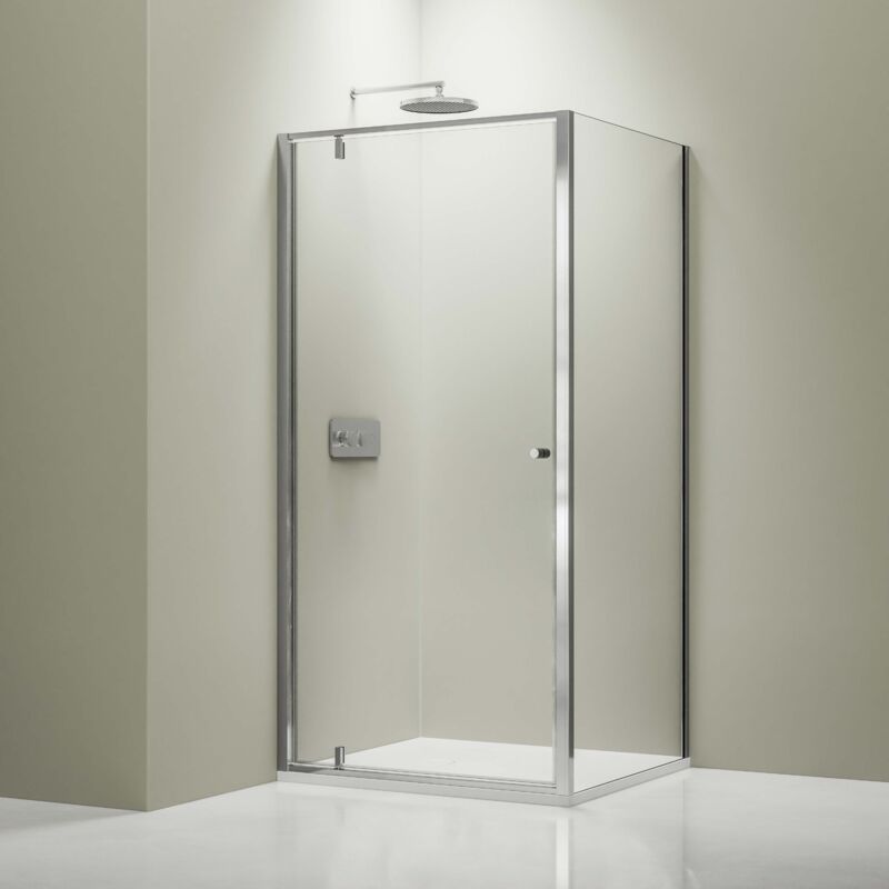 foto del prodotto bernstein doccia ad angolo con porta girevole nt604 flex 6 mm di vetro nano trasparente colore del profilo selezionabile 80cm, 80cm, cromo