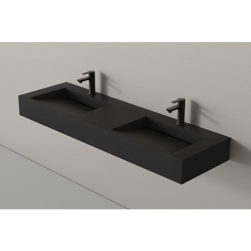 immagine 0 del prodotto bernstein lavabo in ghisa a parete twg16 153 x 45 x 15 cm colore selezionabile base in acciaio inox nero opaco opzionale quarzo nero,