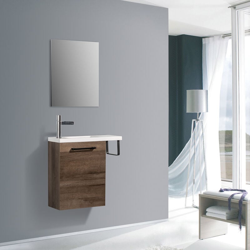 foto del prodotto bernstein mobiletto per il bagno tablo 400 disponibile in diversi colori specchio o armadietto a specchio opzionale senza specchio, aspetto