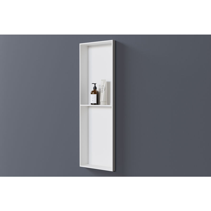 foto del prodotto bernstein nicchia da parete eg3010 in colata minerale con ripiano portaoggetti bianco altezza 30 cm profondit 10 cm con o senza faretto