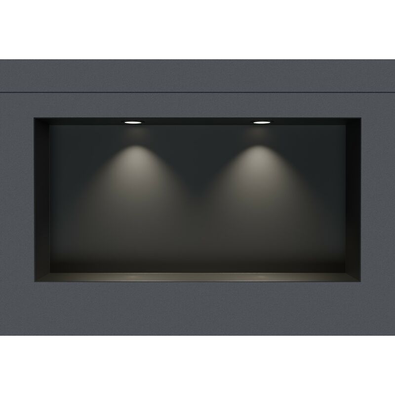 foto del prodotto bernstein nicchia da parete in acciaio inox nt306010x senza bordo con faretti led 30 x 60 x 10 cm a x l x p colore selezionabile nero, 2x