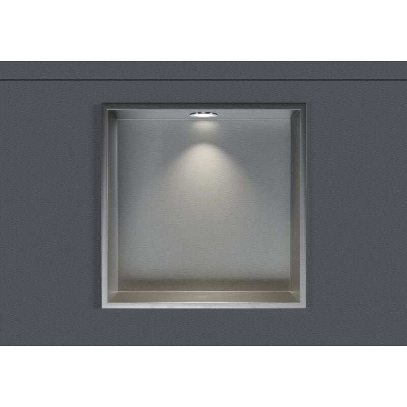 foto del prodotto bernstein nicchia da parete nt203010x in acciaio inox con faretto led 20 x 30 x 10 cm a x l x p colore selezionabile acciaio satinato, 1x