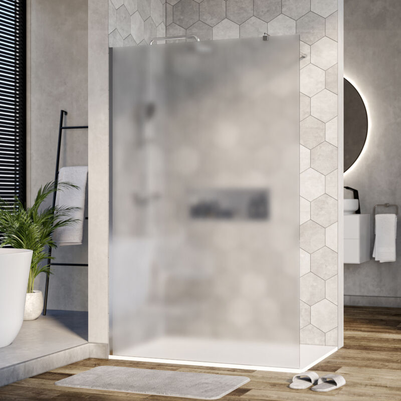 foto del prodotto bernstein - parete doccia walk-in a scorrimento laterale vetro, satinato, ex101, 200x130cm1300 mm