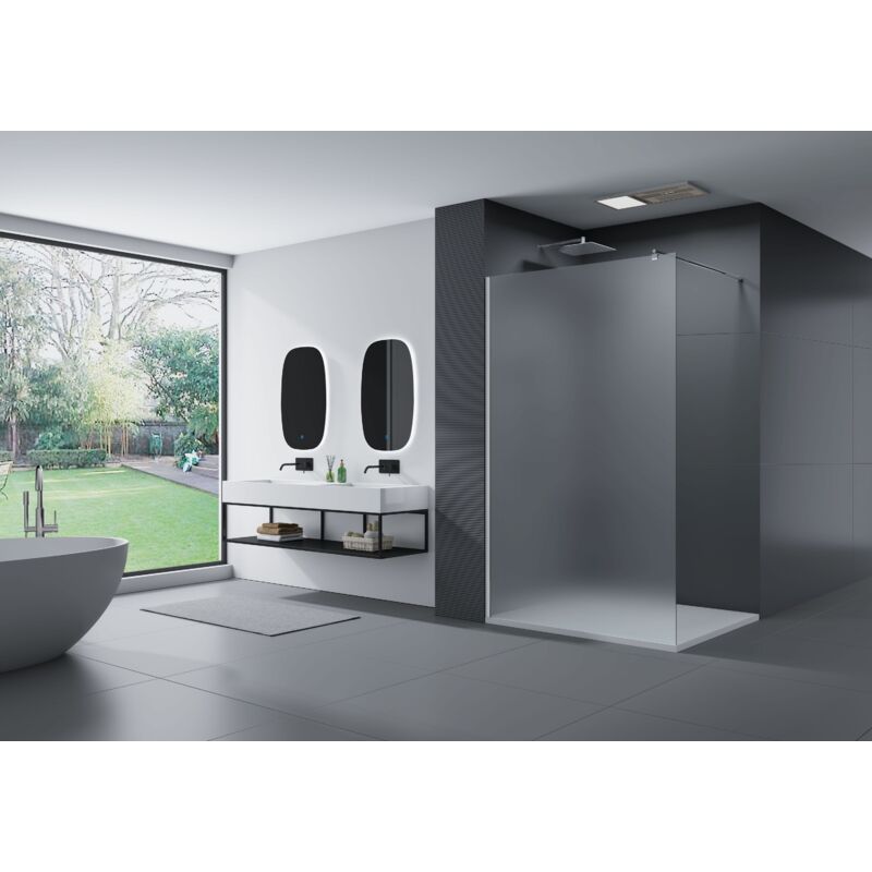 foto del prodotto bernstein parete doccia walk in ex101 vetro temprato satin 10mm larghezza selezionabile 900mm