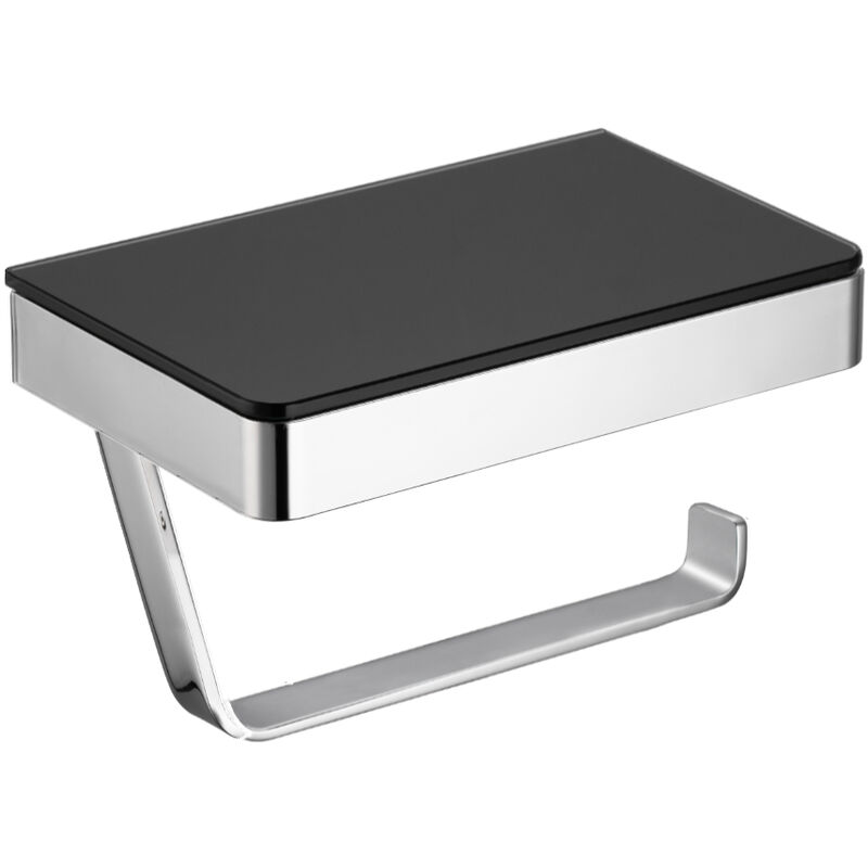 foto del prodotto bernstein porta carta igienica g501 in acciaio inox con ripiano in vetro colore selezionabile cromo nero
