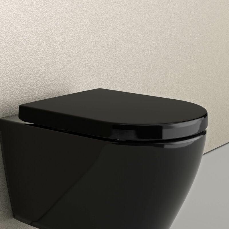 foto del prodotto bernstein sedile wc soft close u1002 nero lucido con illuminazione a led