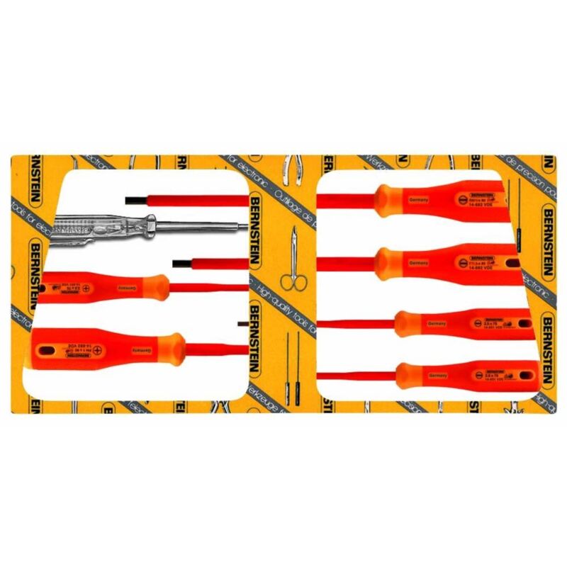 foto del prodotto bernstein tools for electronics 14 650 vde vde kit cacciaviti 7 parti taglio, croce pozidriv