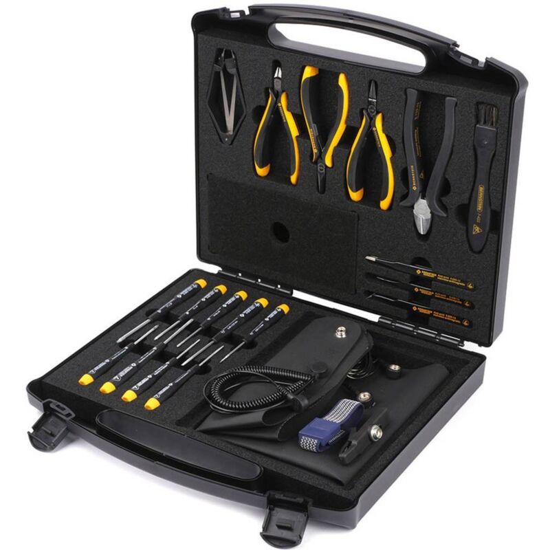foto del prodotto bernstein tools for electronics 2280 kit utensili esd, professionale in valigia 18 parti