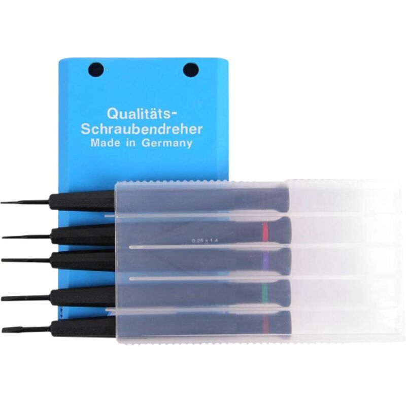 foto del prodotto bernstein tools for electronics 4 380 kit cacciaviti per orologiaio 5 parti larghezza della lama 1 mm, 1.5 mm, 2 mm, 2