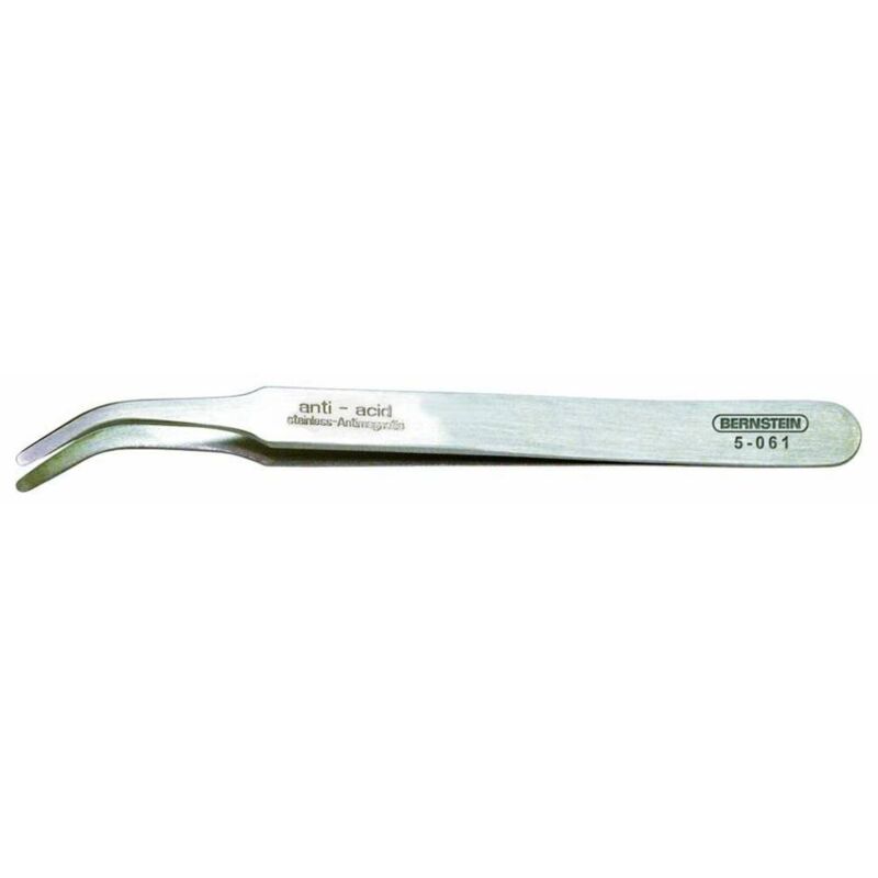 foto del prodotto bernstein tools for electronics 5 061 pinzetta smd 2ab sa piatte tonde, piegate 115 mm