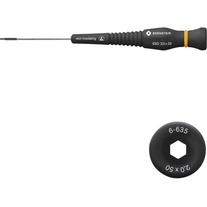 foto del prodotto bernstein tools for electronics esd cacciavite a esagono interno dimensione chiave metrica 2 mm lunghezza della lama
