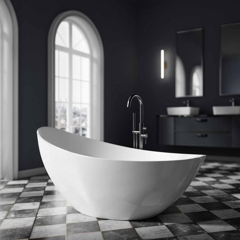 foto del prodotto bernstein vasca da bagno autoportante vice 2.0 acrilico 183,5 x 78,5 x 76,9 cm colore selezionabile bianco lucido