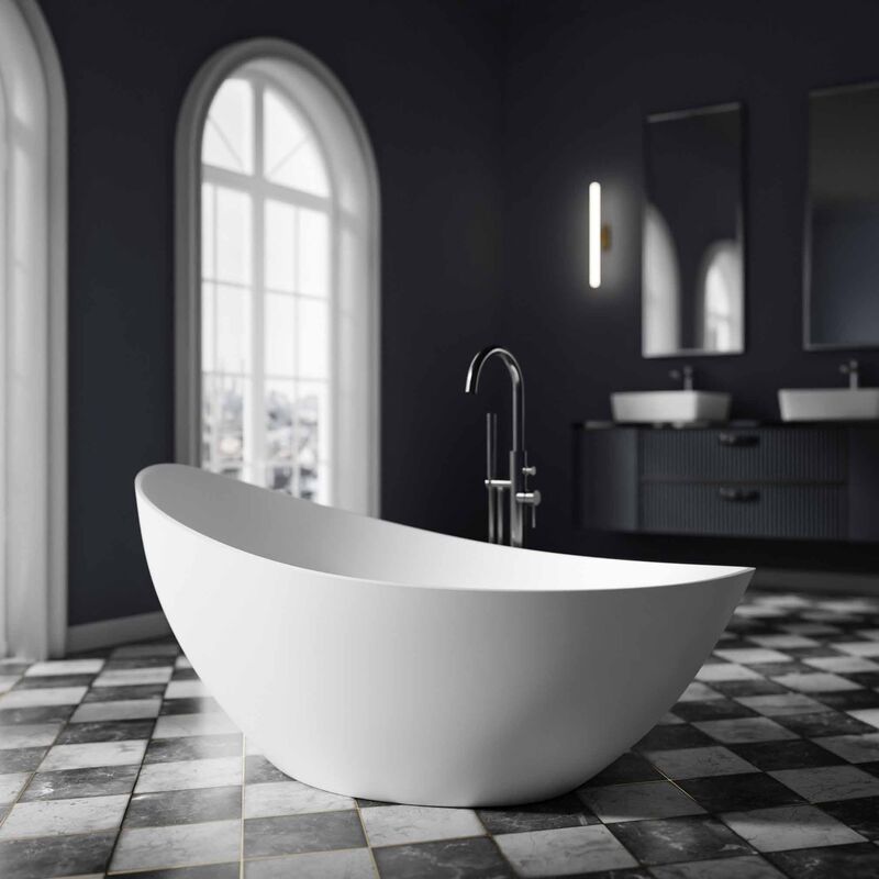 foto del prodotto bernstein vasca da bagno autoportante vice 2.0 acrilico 183,5 x 78,5 x 76,9 cm colore selezionabile bianco opaco