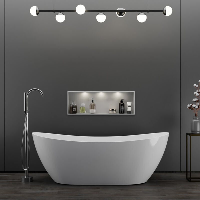 foto del prodotto bernstein vasca da bagno freestanding dalia acrylic white glossy 170 x 72 x 60 cm bianco lucido