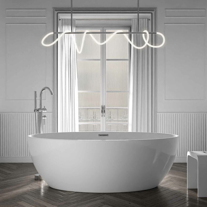 foto del prodotto bernstein vasca da bagno freestanding destino bianco rubinetti a scelta senza rubinetteria, senza sistema di drennaggio