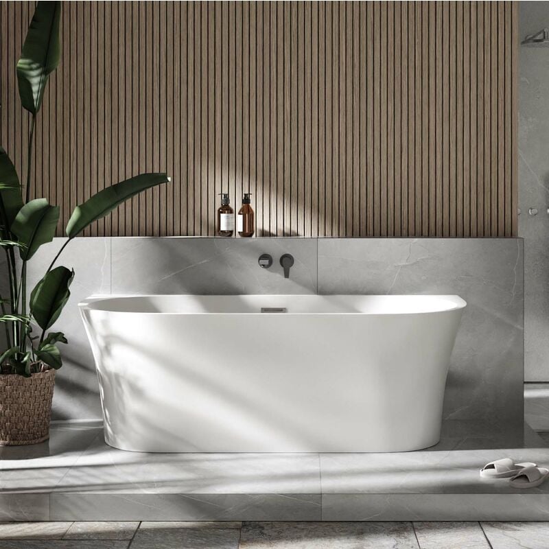 foto del prodotto bernstein vasca da bagno freestanding nova acrilico sanitario bianco lucido o opaco 170 x 80 cm rubinetteria opzionale senza rubinetteria,