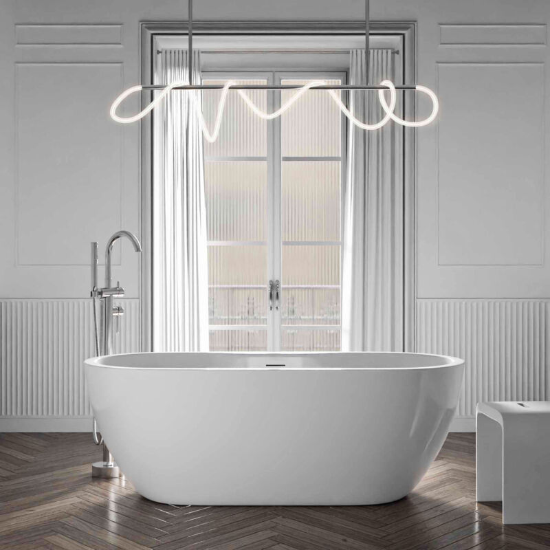 foto del prodotto bernstein vasca da bagno freestanding roma plus 2.0 acrilico bianco lucido 165,5 x 74,5 x 58 cm