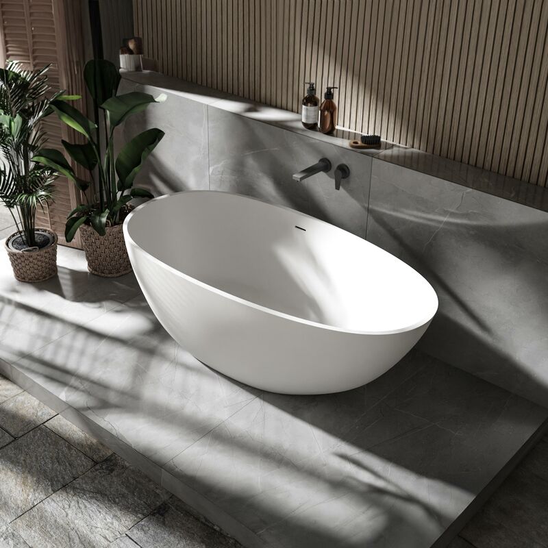 foto del prodotto bernstein vasca da bagno freestanding vela dimensioni e colore a scelta bianco opaco, 150 x 76 cm de 