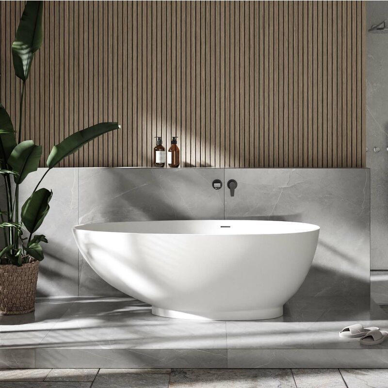 foto del prodotto bernstein vasca da bagno freestanding vigo mineral cast bianco opaco dimensioni selezionabili 150 x 75 cm de 