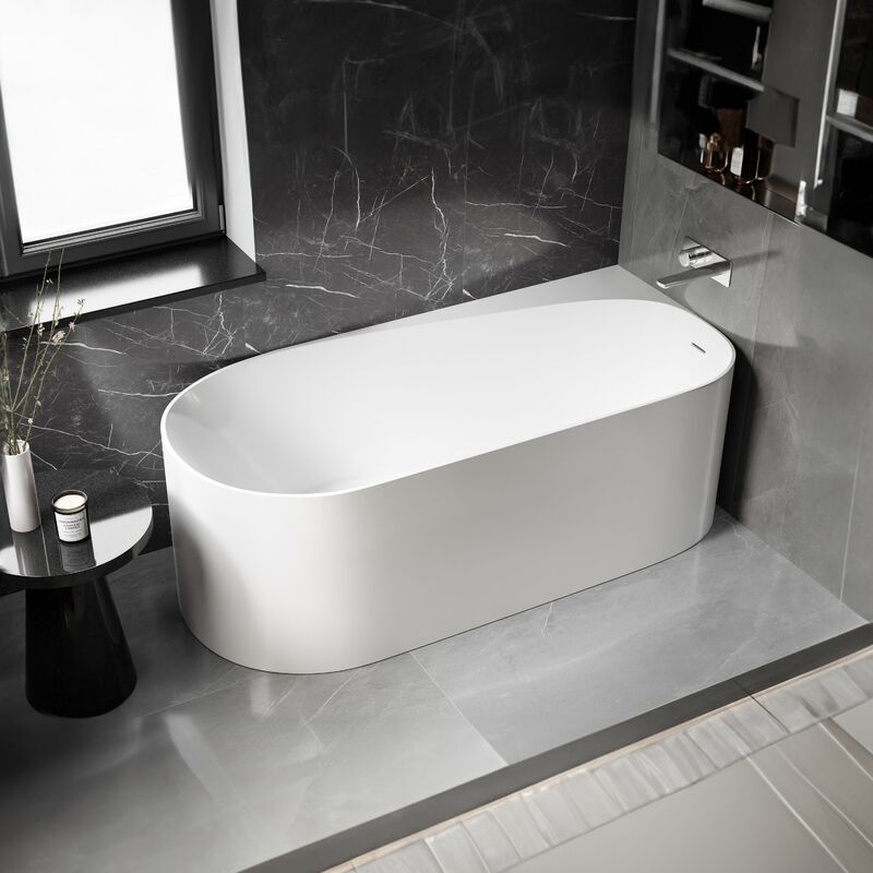 foto del prodotto bernstein vasca da bagno indipendente in acrilico onda corner installazione a destra