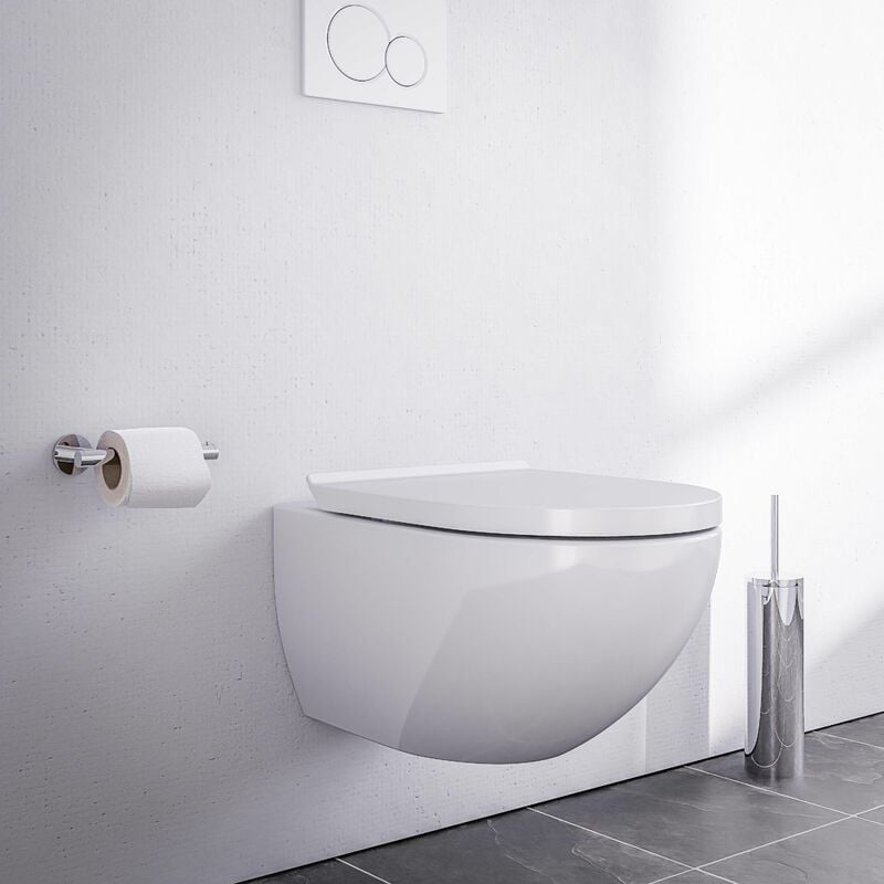 foto del prodotto bernstein wc sospeso senza brida e 9030 con sedile soft close colore a scelta bianco lucido
