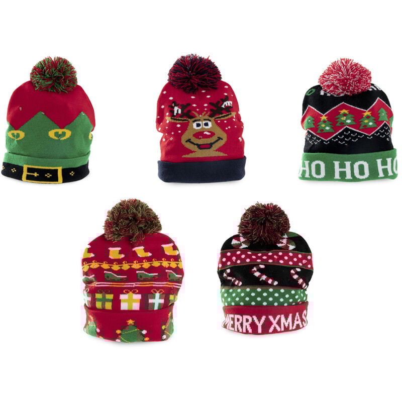 foto del prodotto berretta led luminoso invernale natalizia da neve cappello natale xmas bimbo