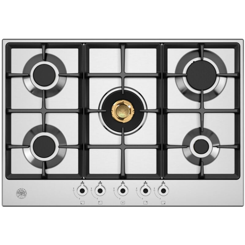 foto del prodotto bertazzoni p755cprox piano cottura acciaio inox superficie piana 75 cm gas 5 fornello i 
