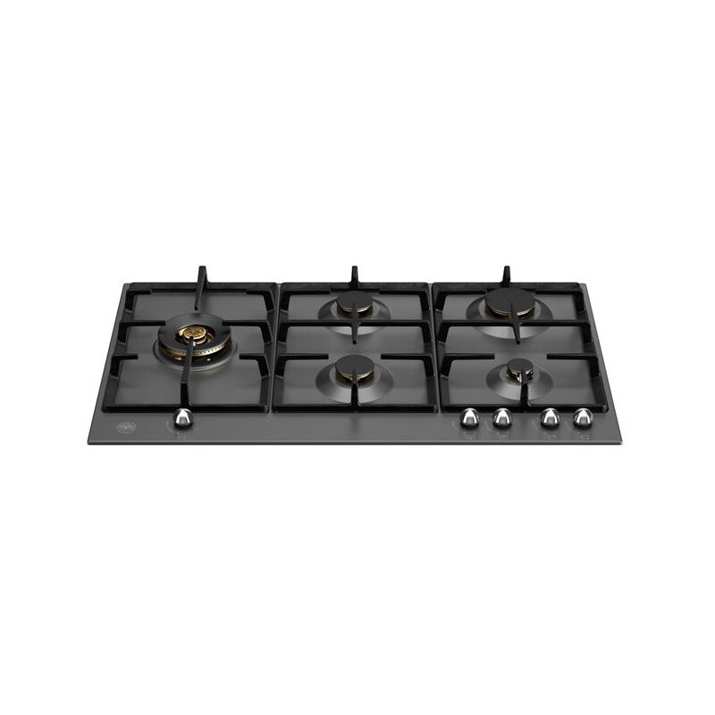 foto del prodotto bertazzoni p905lherne piano cottura nero da incasso 90 cm gas 5 fornelli