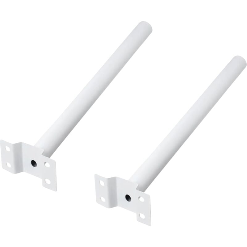 foto del prodotto bes 2 pz staffa per lampione stradale bianca palo supporto per faro solare 48cm