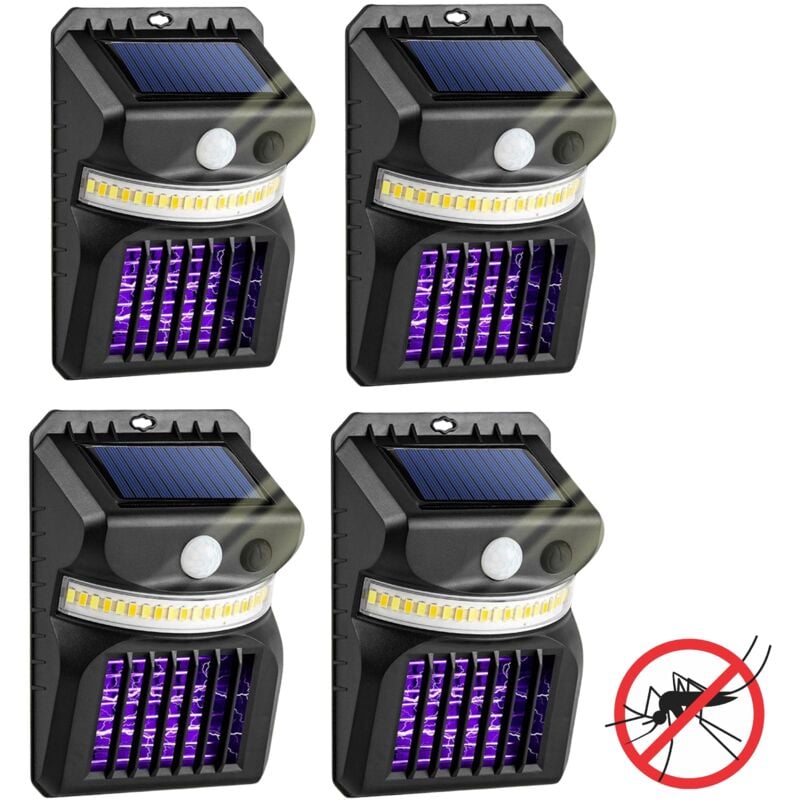 foto del prodotto bes 4 pz lampada solare antizanzare da esterno applique a parete