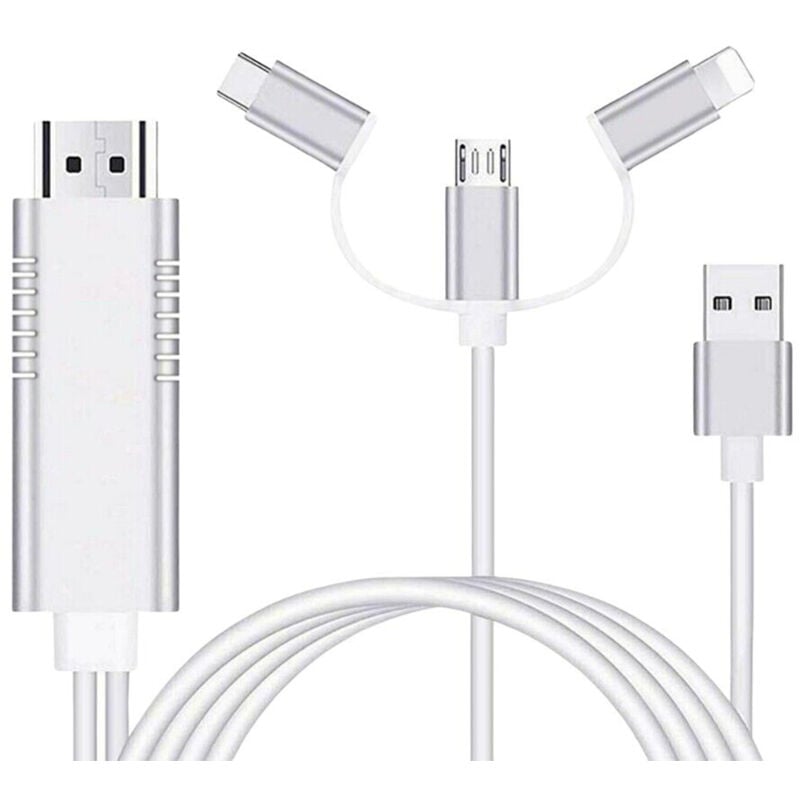 foto del prodotto bes adattatore cavo hdmi usb type c micro 2.0 m 1080p 3 in 1 hdtv