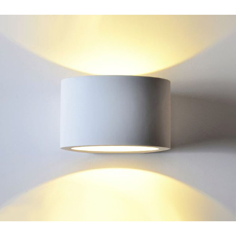 foto del prodotto bes applique lampada parete interno 25w gesso bianco doppia luce sopra sotto gs 5016
