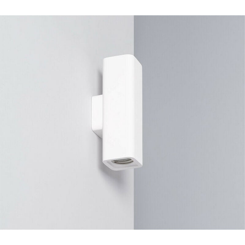 foto del prodotto bes applique lampada parete interno cilindro gesso bianco moderno doppia luce gs5038