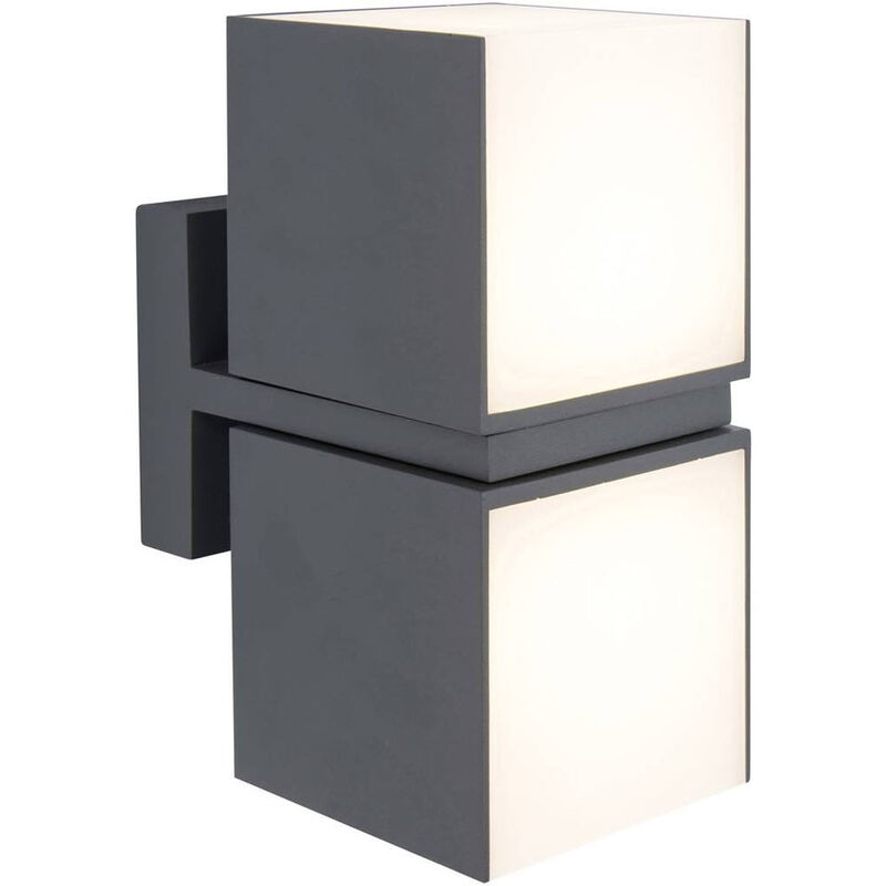 foto del prodotto bes applique lampada parete led 24w esterno interno luce fredda cubo nero girevole