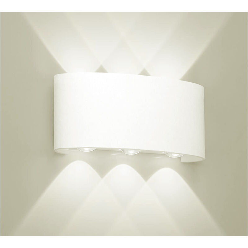 foto del prodotto bes applique led interno esterno 18w luce naturale lampada parete bianco ovale fd 17