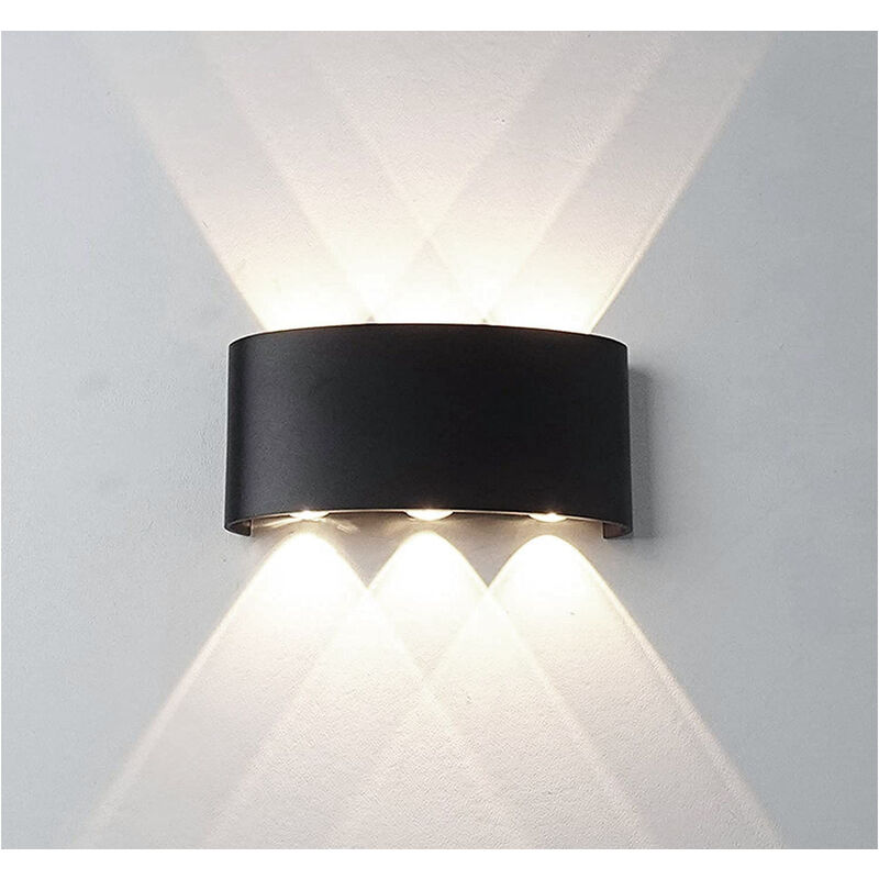 foto del prodotto bes applique led interno esterno 18w luce naturale lampada parete nera ovale fd 17