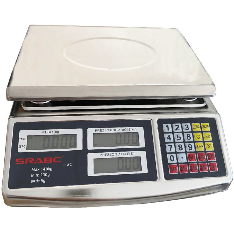 foto del prodotto bes - bilancia elettronica digitale da banco min 200gr max 40kg con display acs-928