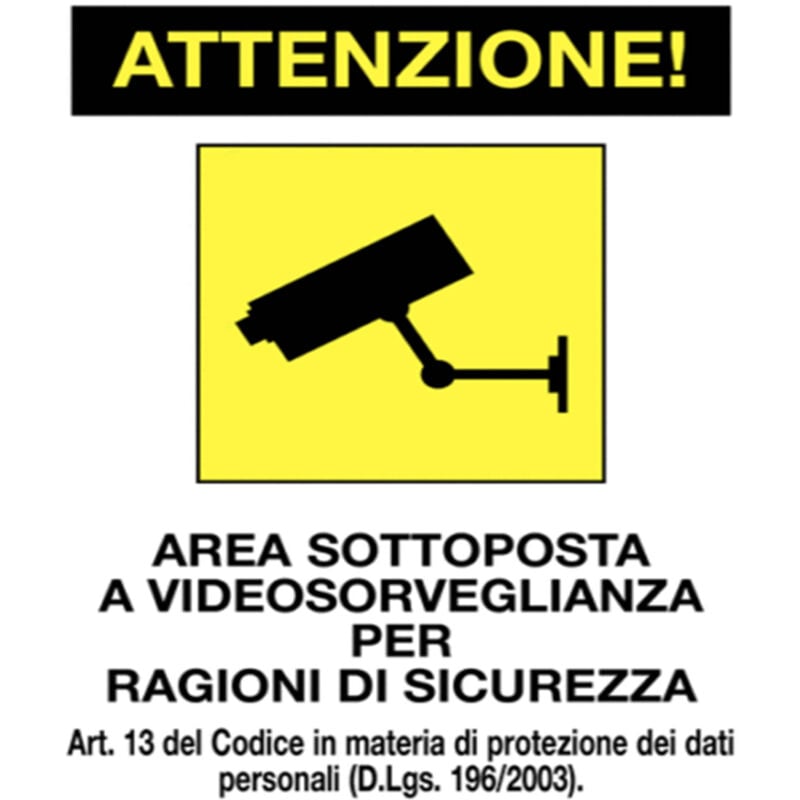 foto del prodotto bes cartello videosorveglianza segnaletica targa adesiva avviso negozio sicurezza