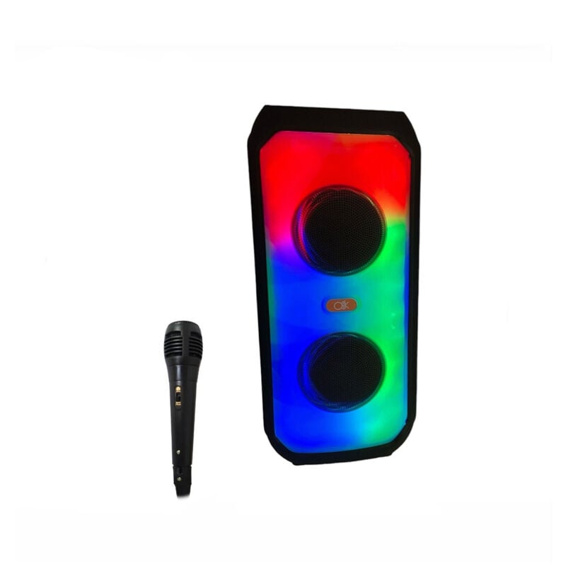 foto del prodotto bes cassa speaker bluetooth karaoke 1 microfono luce rgb altoparlante bt 2426